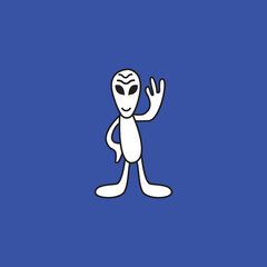 illustration vector graphic of alien cartoon doodle.