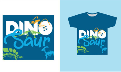 dinosaur skeleton t-shirt desing. vector illustration. Printable t-shirt design for dinosaur