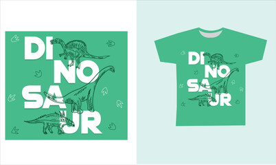dinosaur skeleton t-shirt desing. vector illustration. Printable t-shirt design for dinosaur © Melek