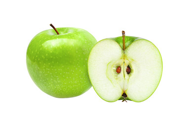 green apple on transparent png