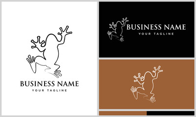 line art frog logo template