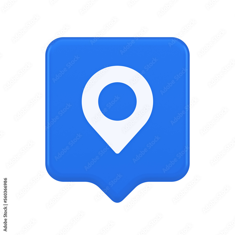 Poster gps map pin location service button application direction distance pointer 3d realistic speech bubbl