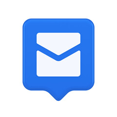 Email letter incoming message closed envelope mobile application button 3d realistic speech bubble icon