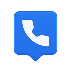 Phone call contact voice communication button web application design 3d realistic speech bubble icon