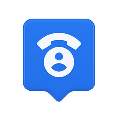 Contact phone call voice communication button dialog assistance helpline consulting 3d speech bubble icon