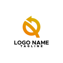 Illustration Vector Graphic of Letter Q and R Arrow Logo