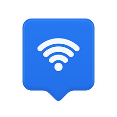 Wi fi internet connection button high speed wireless cyberspace digital network 3d speech bubble icon