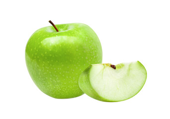 Green apple on transparent png