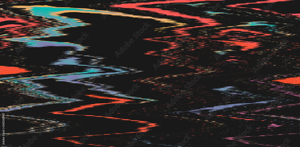 Aufkleber Abstract glitched background with digital noise artifacts. Screen showing video tape with damage.