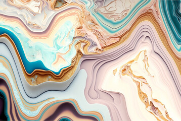 Luxury abstract fluid fantasy art painting marble background alcohol ink technique black and gold colors,generative ai.