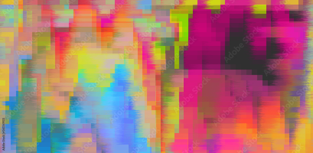 Poster Abstract background with digital pixel noise. Concept of a computer glitched screen.