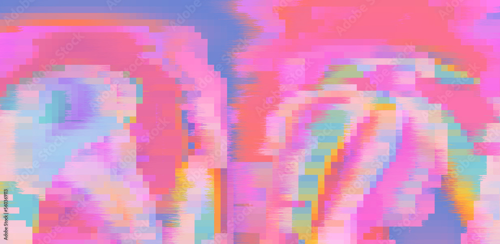Aufkleber Abstract background with digital pixel noise. Concept of a computer glitched screen.