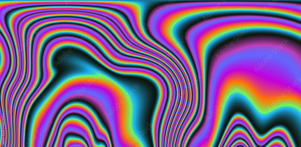 Poster Abstract neon background with colorful leaks in psychedelic style.