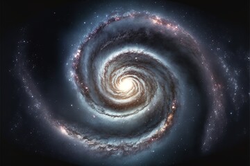 Spiral galaxy, illustration of Milky Way. Generative AI