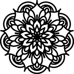 Circular pattern in form of mandala for Henna, Mehndi, tattoo, decoration. Decorative ornament in ethnic oriental style. Coloring book page.