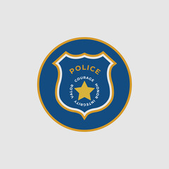 Police badge vector icon illustration isolated