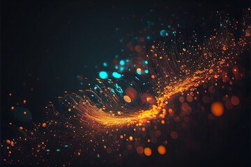 Abstract background with digital particles. Abstract background. Generative AI
