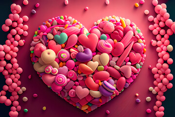 Wonderful heart shape Candy background