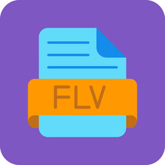 Flv Multicolor Round Corner Flat Icon