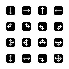 Arrow icon set for websites and apps. white background trendy design