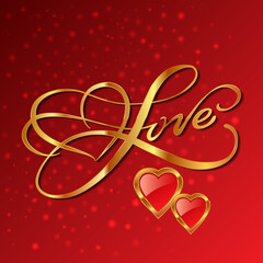 Happy Valentine's Day heart. Vector illustration of a heart with text love for Valentine's day. Sketch for creativity.