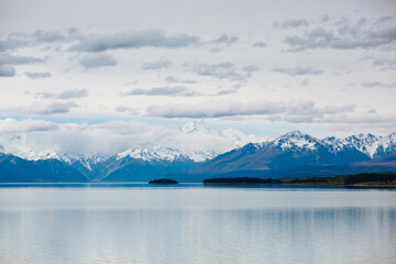 amazing landscapes viewed of Tekapo lake, New Zealand