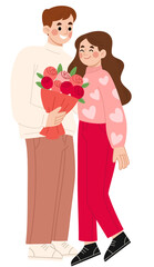 Valentines day couple illustration