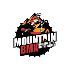 Mountain bike. suitable for a community or organization of bicycle lovers who like to hike by bicycle. logo can be used for emblems and sports