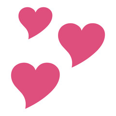Pink hearts design flat icon