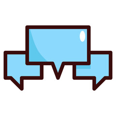 speech bubble color outline icon