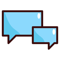 speech bubble color outline icon