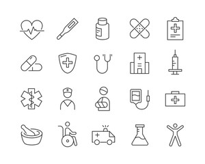 Medical Icons - Vector Line. Editable Stroke.