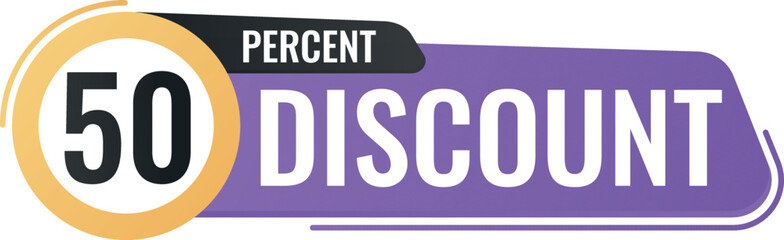 50 percent off. Colorful icon. Blog management, blogging and writing for website. Concept poster for social networks, advertising, banner