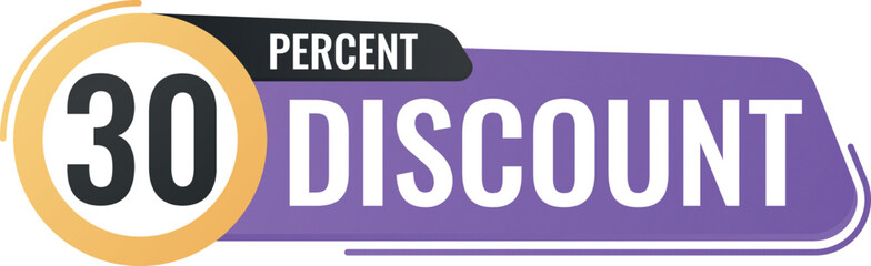 30 percent off. Colorful icon. Blog management, blogging and writing for website. Concept poster for social networks, advertising, banner