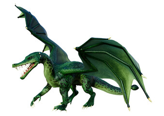 Obraz premium 3D Rendering Fairy Tale Dragon on White