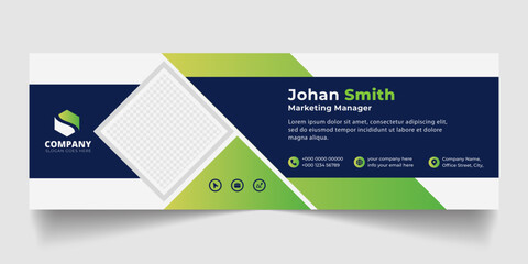 Corporate email signature banner vector template sign	