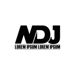 NDJ letter monogram logo design vector