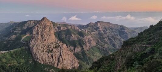 View at sunset from Mirador del Morro de Agando, La Gomera, Canary Islands, Spain