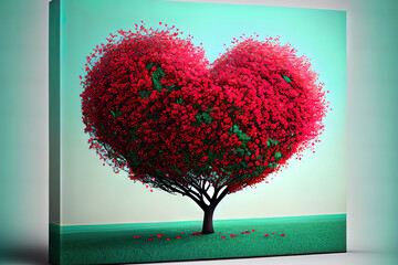 Digital art illustration of red blossom
