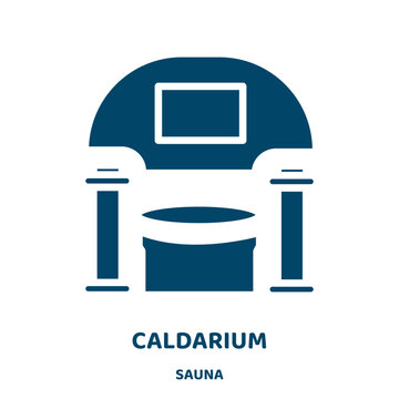 caldarium vector icon from sauna collection. city filled flat symbol for mobile concept and web design. Black roman glyph icon. Isolated sign, logo illustration. Vector graphics.