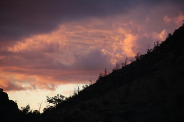 sunset in the mountains