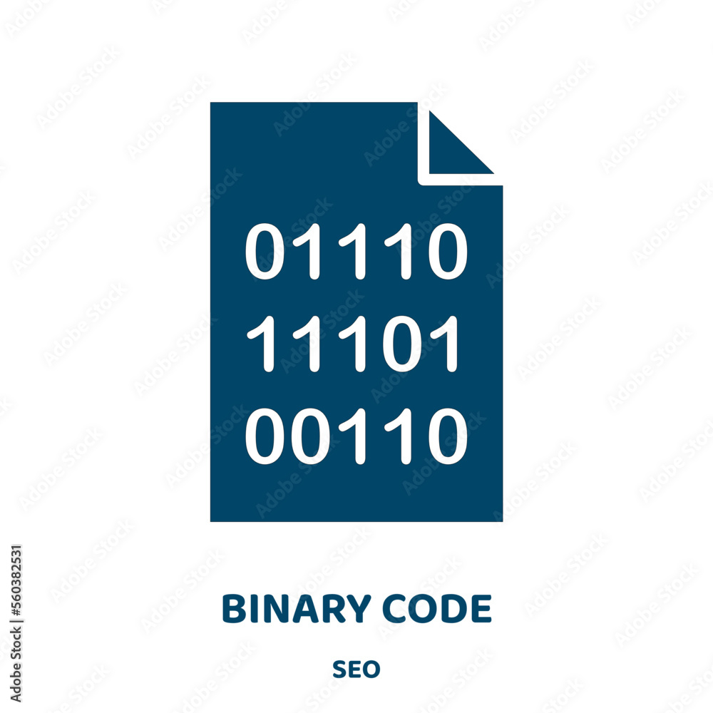 Poster binary code vector icon from seo collection. binary filled flat symbol for mobile concept and web de