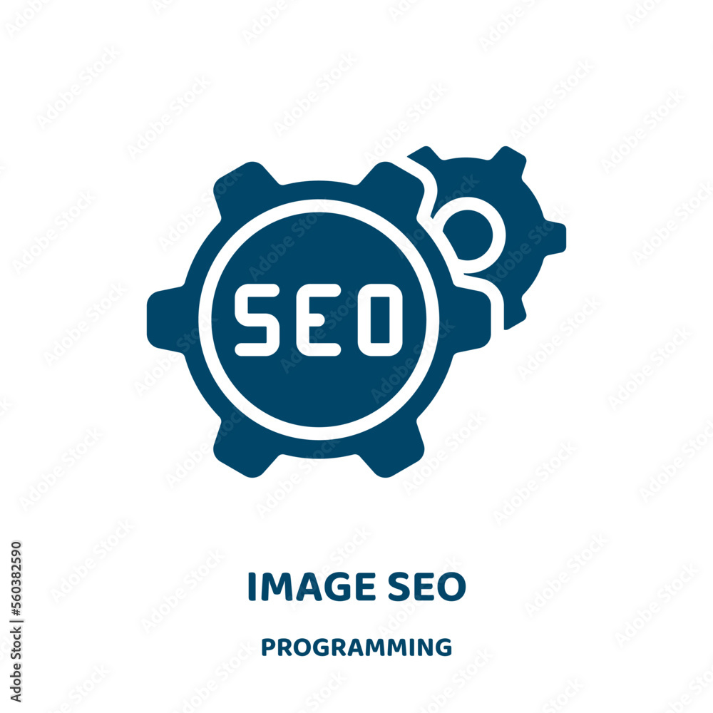 Poster image seo vector icon from programming collection. seo filled flat symbol for mobile concept and web