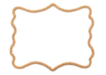 Rope frame on white background, Vintage cowboy ranch concept