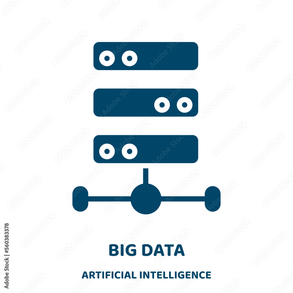 Poster big data vector icon from artificial intelligence collection. data filled flat symbol for mobile con