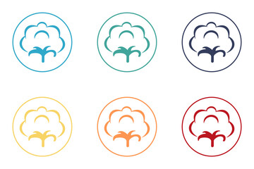 Cotton icon. Set of illustrations