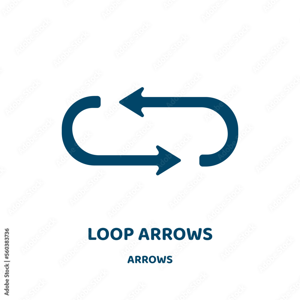 Poster loop arrows vector icon from arrows collection. arrow filled flat symbol for mobile concept and web 