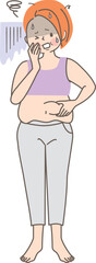 太ってショックを受けている女性のベクターイラスト素材