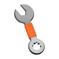 Premium Tool wrench icon 3d rendering on isolated background