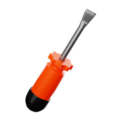 Premium Tool screw driver icon 3d rendering on isolated background